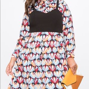 Never Worn Plus Retro Dress w/ Faux Bralette